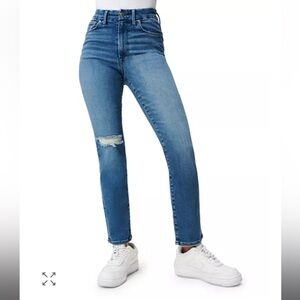Good American Always Fits High Rise Straight Jeans in Blue852 - size small